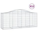 Arched Gabion Baskets 12 pcs 200x50x80/100 cm Galvanised Iron 3145629