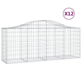 Arched Gabion Baskets 12 pcs 200x50x80/100 cm Galvanised Iron 3145629