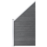 WPC Fence Set 4 Square + 1 Slanted 792x186 cm Grey 3053236