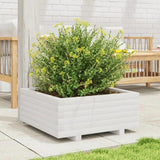 Garden Planter White 60x60x26.5 cm Solid Wood Pine 847299