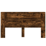 Storage Headboard with LED Smoked Oak Engineered Wood 3418684