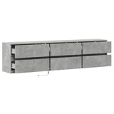 TV Wall Cabinet with LED Concrete Grey 180x31x45 cm 3307936