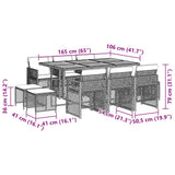 11 Piece Garden Dining Set with Cushions Grey Poly Rattan 3210794