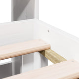 ZNTS Bookcase Bed without Mattress White 200x200cm Solid Wood Pine 3322701