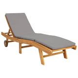 Sun Lounger Brown and Light Grey Polyester 42032687