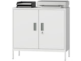 Metal Storage Cabinet with Lock and Adjustable Shelves - White T3398P425018