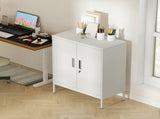Metal Storage Cabinet with Lock and Adjustable Shelves - White T3398P425018