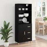 Highboard Black Oak 69.5 x 32.5 x 180 cm Engineered Wood 3416160