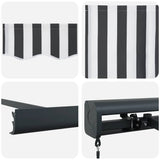 Retractable Awning Anthracite and White 3x2.5 m Fabric&Aluminium 3216128