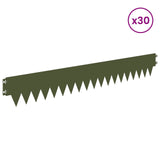 Lawn Edging 30 pcs 103 x 15 cm metal Olive Green 8008252
