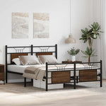 Bed Frame without Mattress Brown Oak 137x190 cm Engineered Wood 4106858