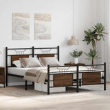 Bed Frame without Mattress Brown Oak 137x190 cm Engineered Wood 4106858