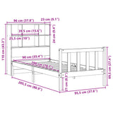 Bookcase Bed without Mattress White 90x200 cm Solid Wood Pine 3321699
