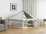 6 Panel Dog Playpen White 179 x 151 x 114 cm Plastic 42027224