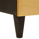 Side Cabinet Black and Gold 60 x 33.5 x 100 cm Solid Mango Wood 4017858