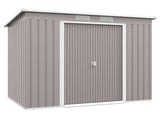 7 x 4ft Galvanised Steel Garden Shed, with Foundation Kit - Grey T3398P377639