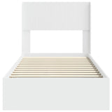 Bed Frame with Storage and Headboard White 90 x 200 cm 3414413
