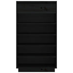 Shoe Cabinet Black 60x34x105 cm Solid Wood Pine 813554
