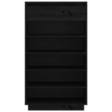 Shoe Cabinet Black 60x34x105 cm Solid Wood Pine 813554