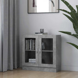 Vitrine Cabinet Concrete Grey 82.5x30.5x80 cm Engineered Wood 802745