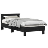 Bed Frame Black Oak 203 x 95 x 70 cm Engineered Wood 874114