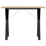 ZNTS Dining Table Y-Frame 100x50x75 cm Solid Wood Pine and Steel 3282719