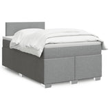 Box Spring Bed with Mattress Light Grey 120x200 cm Fabric 3285848