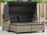 Garden Sofa Light grey PE rattan, powder-coated steel, polyester 365786