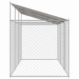 Dog Cage with Roof Silver 600 x 200 x 256 cm Steel and PE 3368302