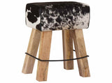 Bar Stool 2 pcs Black and White 44 x 33 x 74 cm Real Leather 42042127