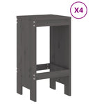 5 Piece Garden Bar Set Grey Solid Wood Pine 3157747