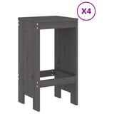 5 Piece Garden Bar Set Grey Solid Wood Pine 3157747