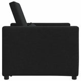Pull out Sofa Bed Single Black 90 x 165 x 87 cm Fabric 42002686