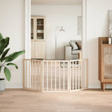 Dog Gate Foldable 3 Panels 150 cm Poplar Wood 352172