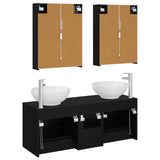 Bathroom Furniture Set 5 pcs Black Oak 3406968
