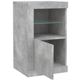 Side Cabinets with LED Lights 2 pcs Concrete Grey Engineered Wood 836637