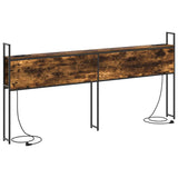 Storage Headboard with Charging Station Smoked oak 180 cm 859822