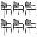 7 Piece Garden Dining Set Black Cotton Rope and Steel 3156537