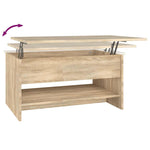 Coffee Table Sonoma Oak 80x50x40 cm Engineered Wood 809659