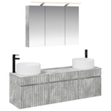 Bathroom Cabinet Set 4 pcs Concrete Grey Engineered Wood 3406658