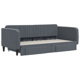 Daybed with Trundle&Drawers without Mattress Dark Grey 90x190 cm Single 3197158