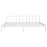 810103 Bed Frame without Mattress White Solid Wood 200x200 cm