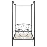 Bed Frame Grey Metal Single Durable Bed Frame Rectangular 284441
