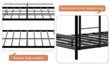 Black three-layer reinforced iron high and low beds, three person metal bed frame, W3987P434165