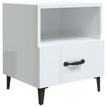 Bedside Cabinets 2 pcs High Gloss White Engineered Wood 812037