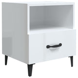 Bedside Cabinets 2 pcs High Gloss White Engineered Wood 812037
