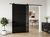 Sliding Door 102 x 205 cm Tempered Glass and Aluminium 42054110