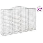 Arched Gabion Baskets 7 pcs 300x50x180/200 cm Galvanised Iron 3146778