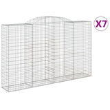 Arched Gabion Baskets 7 pcs 300x50x180/200 cm Galvanised Iron 3146778