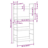 4-Layer Book Shelf Oak 60x27.6x124.5 cm Engineered Wood 288225